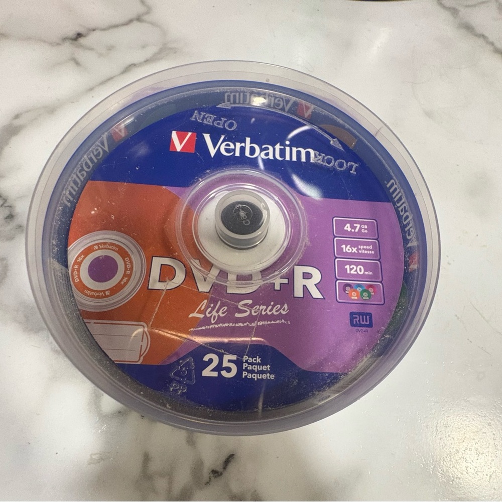 Verbatim DVD + R Discs New Opened